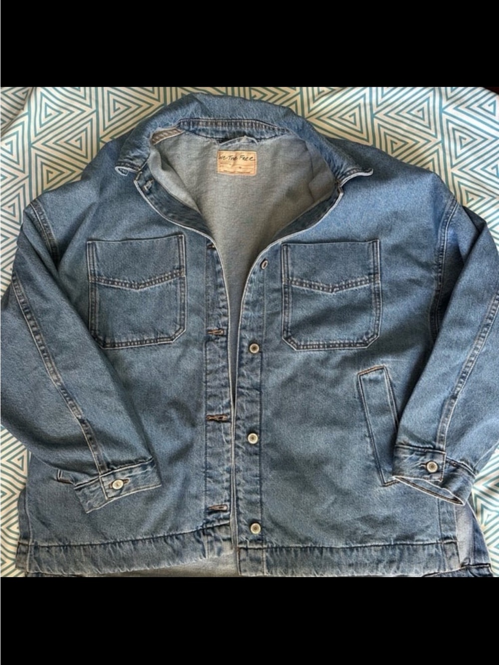 FREE PEOPLE Madison City Denim Jacket- Medium Blue - Picture 2 of 9
